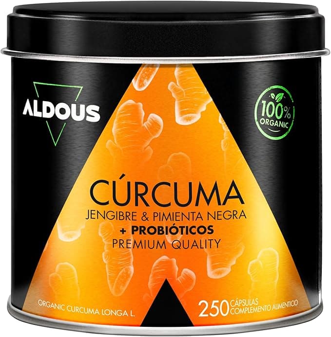 250 Cápsulas PROBIÓTICOS + BIO Cúrcuma con Jengibre y Pimienta Negra - 1460mg - con Curcumina y Piperina - Antiinflamatorio Natural - Fórmula Avanzada - Certificación Ecológica