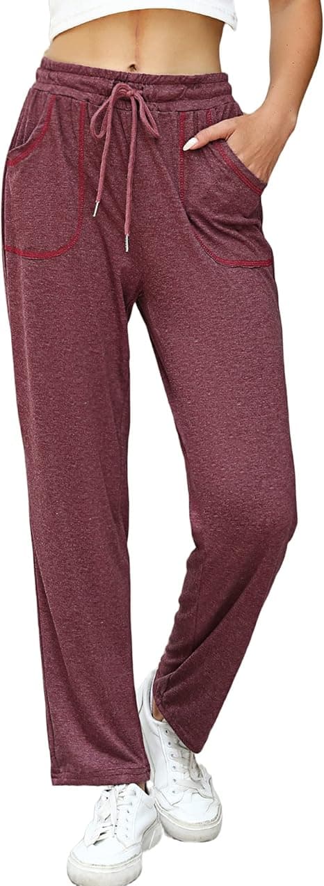 iClosam Pantalón Chándal Mujer Algodón Pantalones Deportivos Mujer Suelto con Bolsillos Pantalones Mujer Largos para Casual Yoga Jogger Talla S-XXL