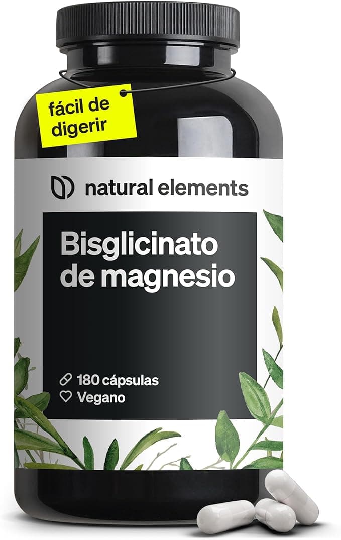 Glicinato de magnesio - 300 mg de magnesium elemental/dosis diaria - suministro para 2 meses con 180 cápsulas - magnesio quelado - inocuo para el estómago, vegano, de alta dosificación