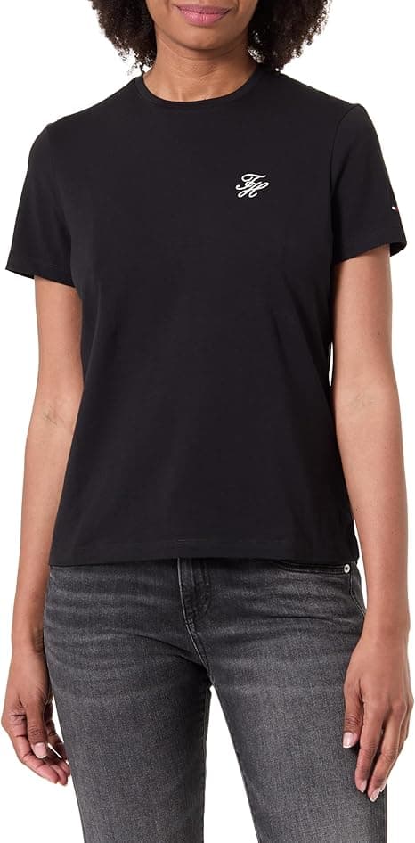 Tommy Hilfiger TH Script Reg C-nk SS tee Ww0ww47809 Camiseta S/S Mujer (Pack de 1)
