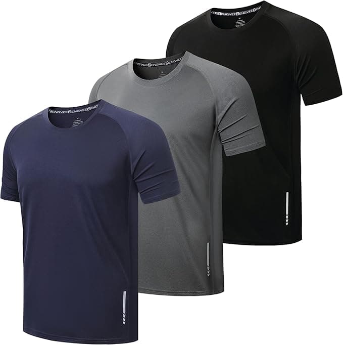 ZENGVEE 3 Piezas Camiseta Deporte Hombre Camisetas Manga Corta Hombre de Secado Rápido Respirable Ropa Gimnasio Running Fitness