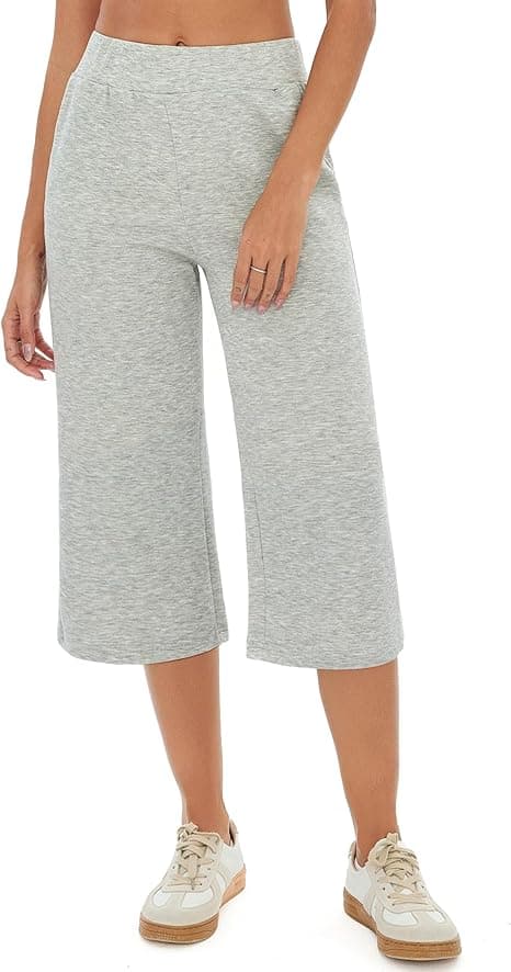 Pantalones Chándal Mujer 3/4 Capri Pantalón Verano Pantalones Deportivos con Bolsillos Cintura Alta Elástica Pantalon para Yoga Fitness Correr Jogging