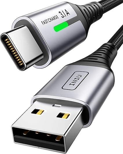 INIU Cable USB A USB C, [2m] QC 3,0 y 3,1A Cable USB C Carga Rapida, Aleación Trenzado de Nylon Cable USB Tipo C Cargador Compatible con iPhone 17 16 Pro Max Samsung S25 24 Huawei Xiaomi Pixel ECC.