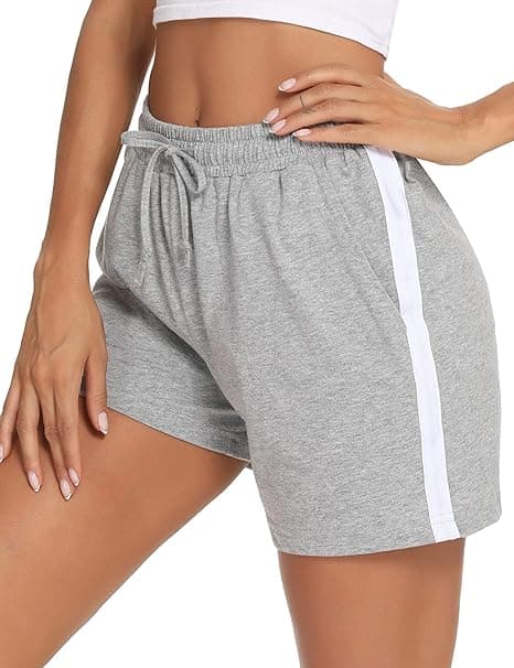 Litherday Shorts Mujer Verano Algodón Pantalones Cortos Deportivos con Cordón y Bolsillos Ropa Deportiva Mujer para Yoga Fitness Jogging Casa