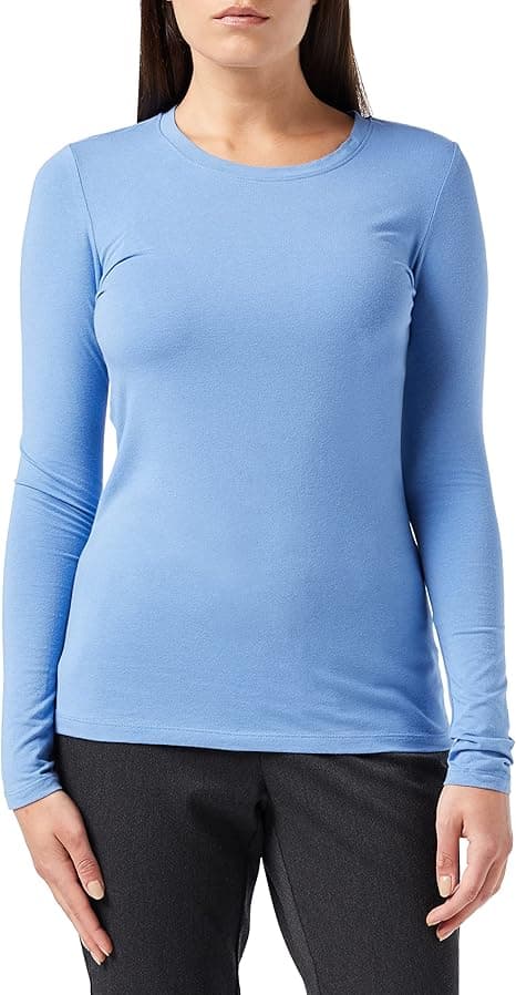 Amazon Essentials Mujer Camiseta de Cuello Redondo y Manga Larga de Corte Estándar (Disponible en Tallas Grandes)