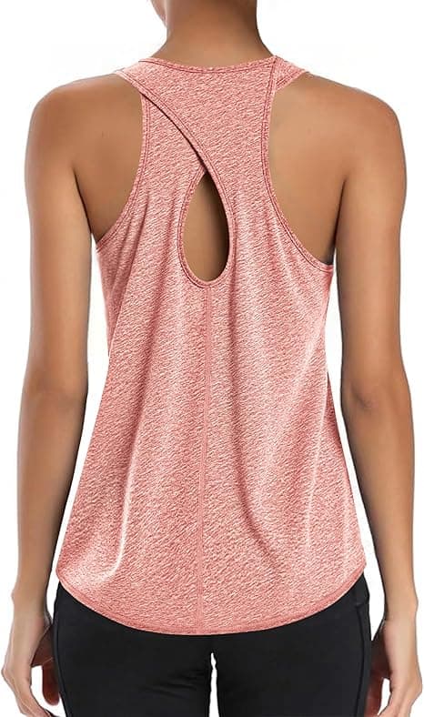 Gyabnw Camiseta Tirantes Mujer Deportiva Camiseta Sin Mangas Mujer Ligero y Transpirable Tops Yoga Fitness Correr Tirantes para Ejercicio Cuello Redondo Tops Deportes Espalda Abierta