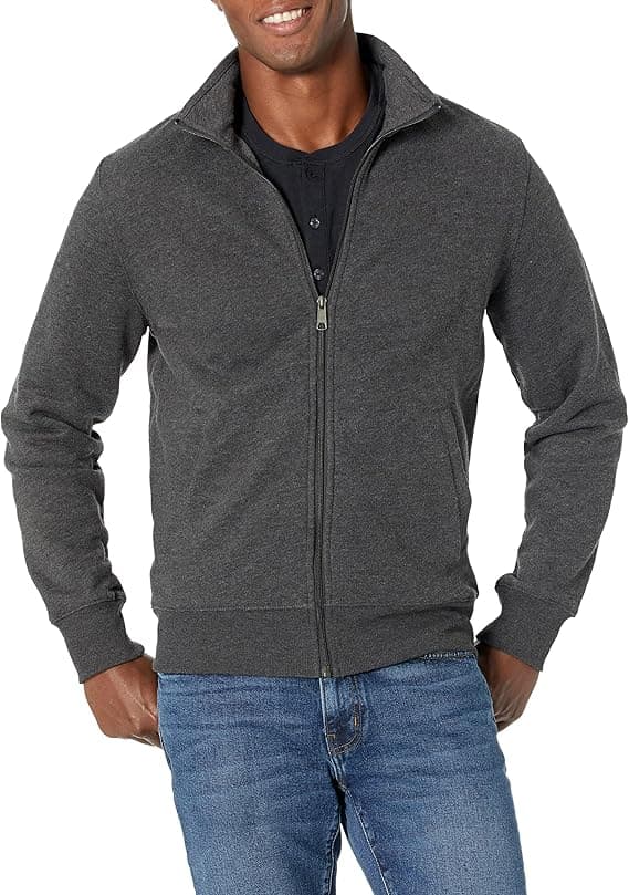 Amazon Essentials Hombre Sudadera de Forro Polar con Cuello Perkins y Cremallera Completa
