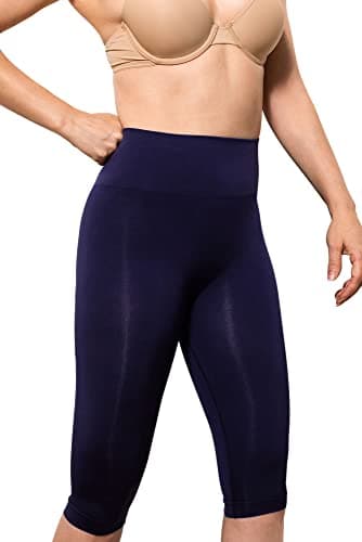 Farmacell 604Y (Blue, S) Faja Pantalón Capri Mujer con Efecto FIR Anticelulitis, Made in Italy