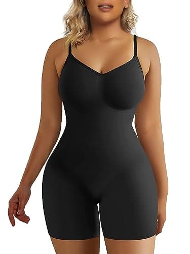 SHAPERX Bodies Moldeadores Reductora Mujer Faja Shapewear Adelgazante Body Shaper Control de Abdomen Bodysuit Posparto, UK-SZ5218-Black-XXS/XS