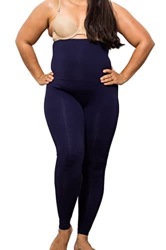 Farmacell 609Y (Blue, S) Leggings Mujer con Cintura Alta Doblable y Efecto FIR Anticelulitis, Made in Italy