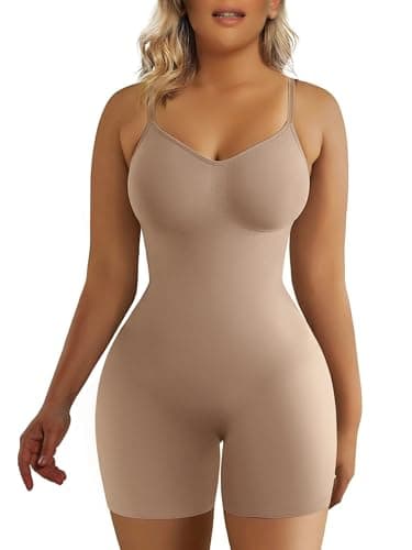 SHAPERX Mujer Bodies Moldeadores Reductora Shapewear Adelgazante Body Shaper Control de Abdomen Bodysuit Posparto, UK-SZ5218-Sienna-S/M