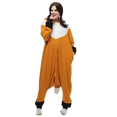 BGOKTA Disfraces de Cosplay para Adultos Pijamas de Animales One Piece Zorro, S