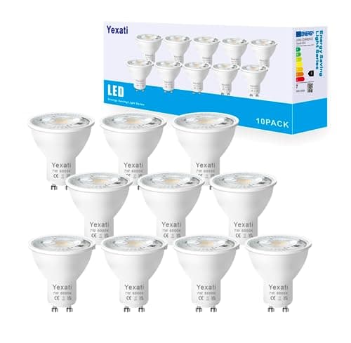 Yexati Bombillas LED GU10,550 lúmenes, 7w(equivalente a 50w Led Halogeno), Blanco Frío 6000K,No Regulable,Paquete de 10